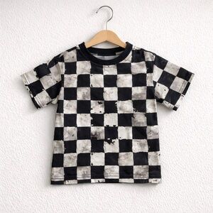 Little Bipsy Checkered Black and White Tee